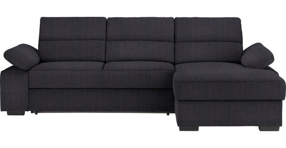 ECKSOFA in Webstoff Anthrazit  258/166 cm  - Dunkelbraun/Anthrazit, KONVENTIONELL, Kunststoff/Textil (258/166cm) - Cantus