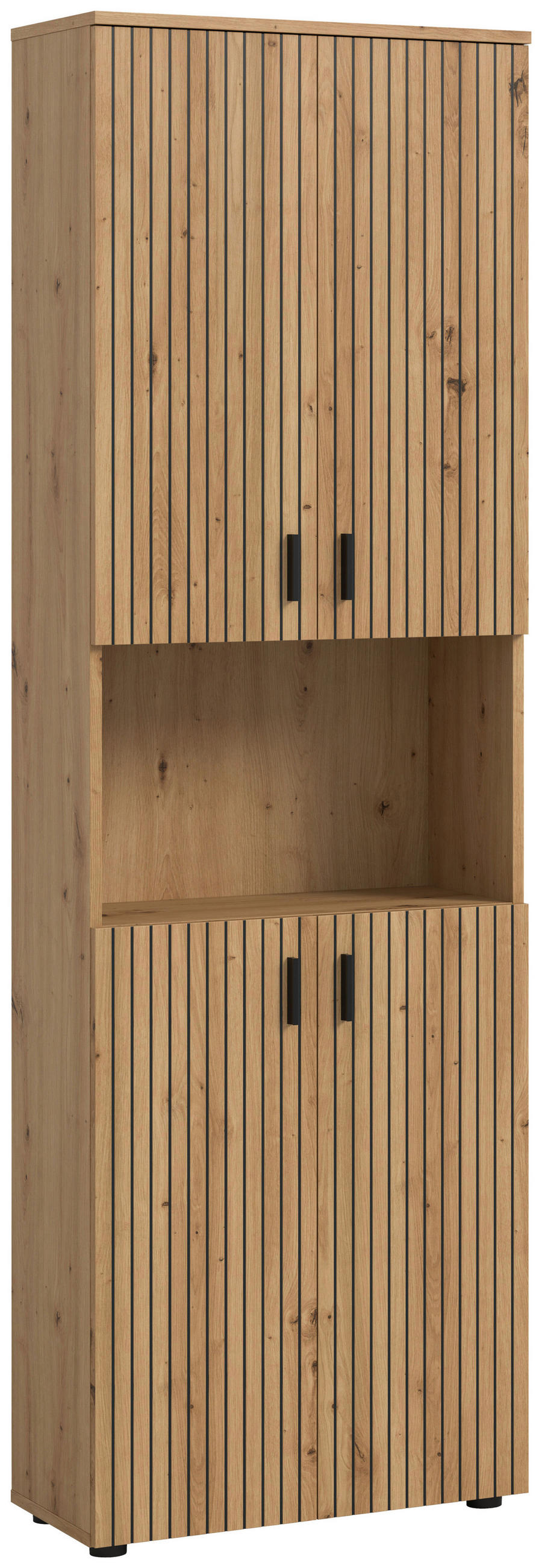 HOCHSCHRANK 60/192/30 cm  - Schwarz/Eiche Artisan, Basics, Holzwerkstoff/Kunststoff (60/192/30cm) - MID.YOU