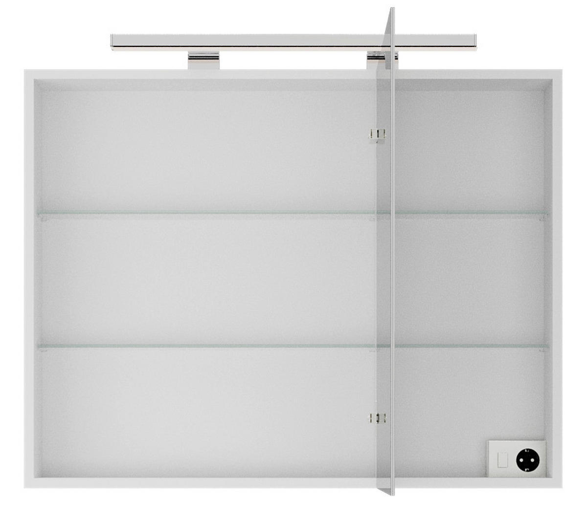 ELEMENT S OGLEDALOM  bijela  - bijela, Moderno, staklo/drvni materijal (90/70/16cm)