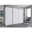 SCHWEBETÜRENSCHRANK 300/216/65 cm 3-türig Weiß, Weiß Hochglanz  - Weiß Hochglanz/Weiß, MODERN, Holzwerkstoff/Metall (300/216/65cm) - Hom`in