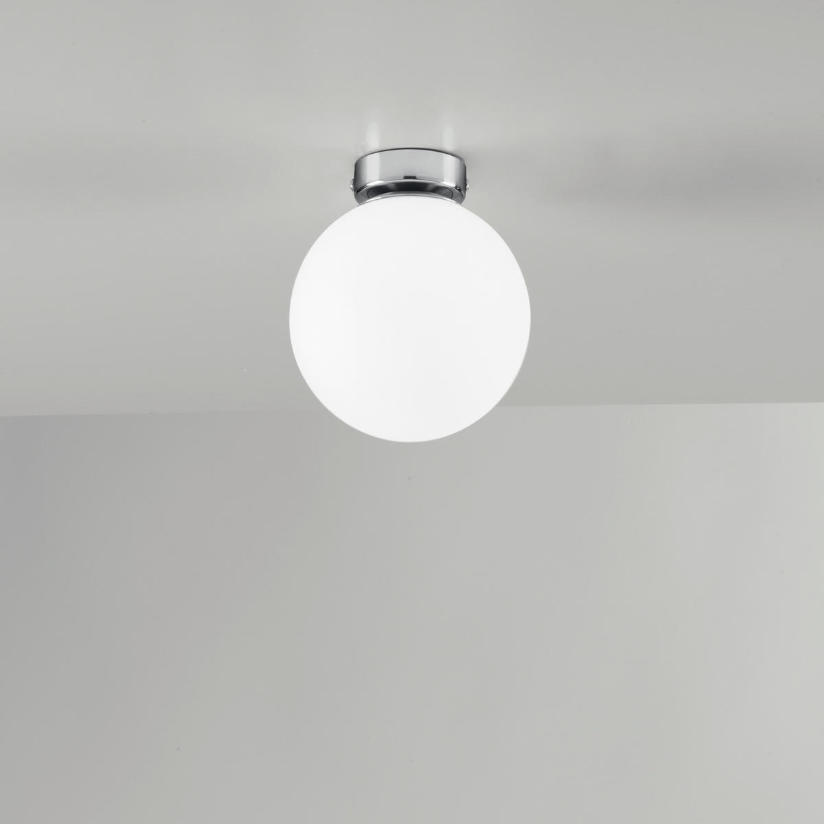 DECKENLEUCHTE Luce Ambiente e Design 15/17 cm   - Chromfarben/Weiß, KONVENTIONELL, Glas/Metall (15/17cm)