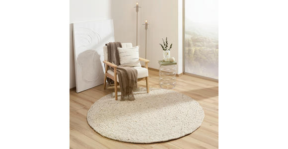 HANDWEBTEPPICH 120 cm Beige  - Beige, Basics, Textil (120cm) - Linea Natura