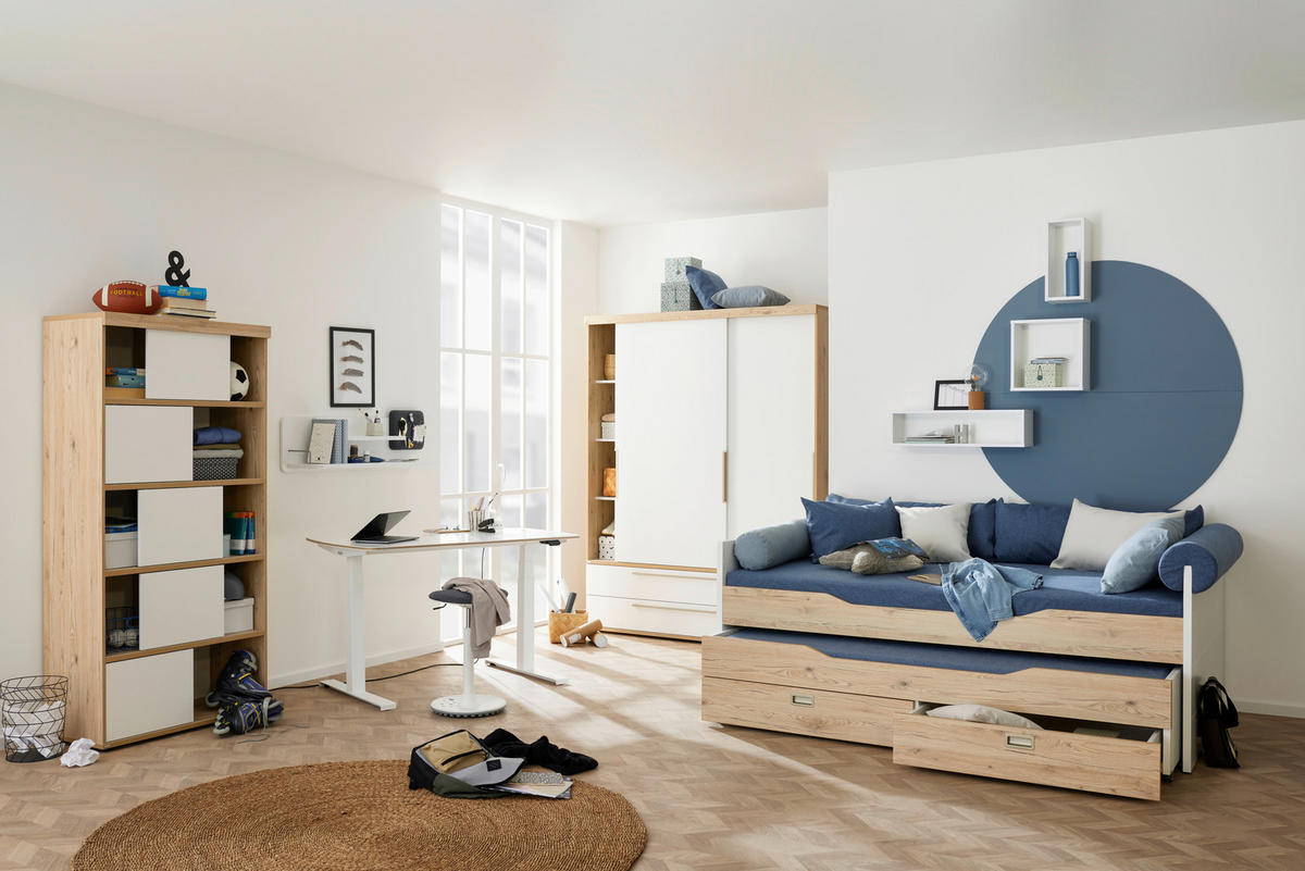 BETT 120/200 cm Weiß, Eichefarben  - Eichefarben/Weiß, Design (120/200cm) - Paidi