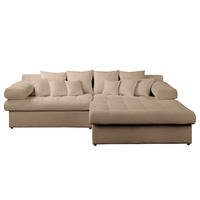 ECKSOFA Naomi in Chenille Hellbraun Rückenkissen  284/243 cm  - Hellbraun/Schwarz, Design, Kunststoff/Textil (284/243cm) - P & B