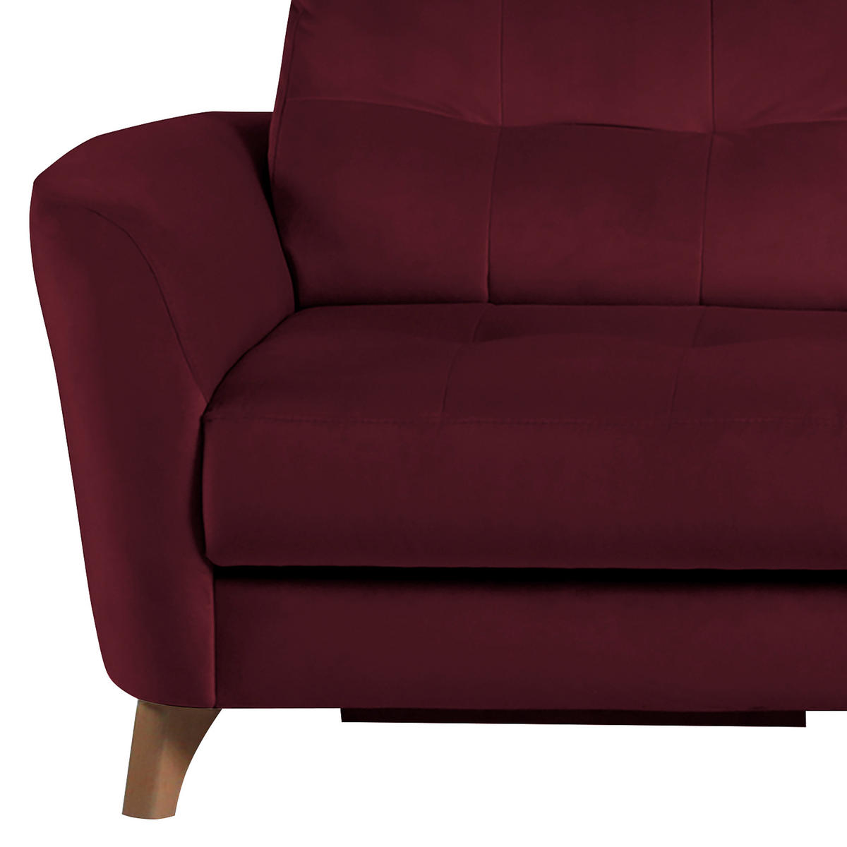 ECKSOFA Rot Samt  - Buchefarben/Rot, Design, Holz/Textil (238/168cm) - Livetastic