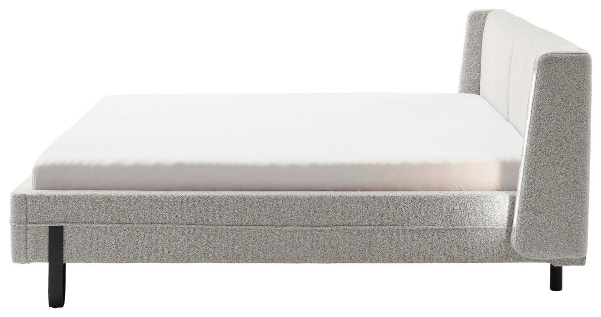 POLSTERBETT Beleuchtung 180/200 cm  in Taupe  - Taupe/Schwarz, MODERN, Textil/Metall (180/200cm) - Novel