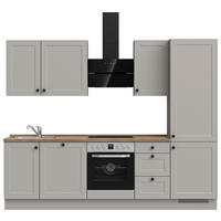 KÜCHENLEERBLOCK 270 cm   in Grau, Eiche dunkel  - Eiche dunkel/Schwarz, MODERN, Holzwerkstoff/Metall (270cm) - Nobilia