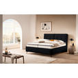 POLSTERBETT Matratze, Lattenrost, Topper Schwarz 180/200 cm  - Schwarz, KONVENTIONELL, Leder/Holz (180/200cm) - Novel