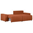 ECKSOFA in Cord Rostfarben  - Rostfarben/Schwarz, KONVENTIONELL, Kunststoff/Textil (250/153cm) - Ambia Home