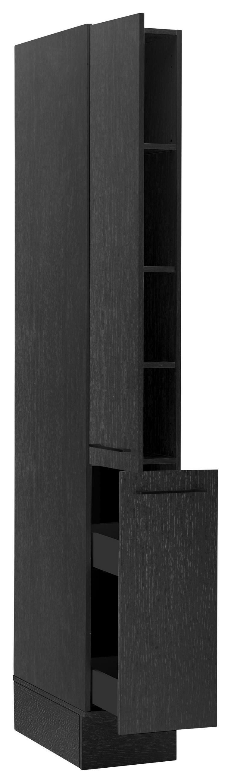 ELEMENT NA IZVLAČENJE    - crna, Trend, drvni materijal/metal (30/211/57cm) - MID.YOU