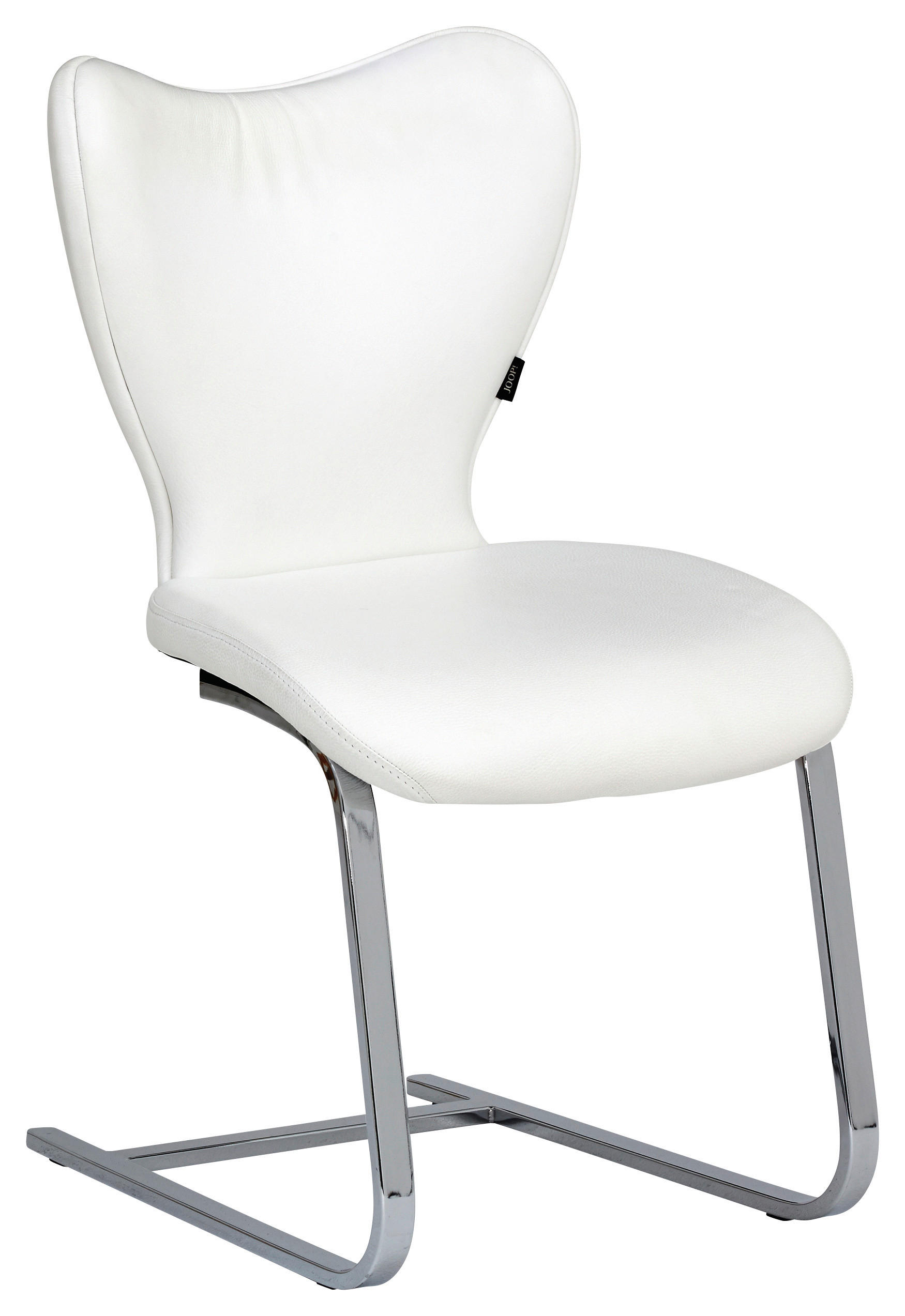 SCHWINGSTUHL  in Echtleder  - Chromfarben/Weiß, Design, Leder/Metall (48/91/64cm) - Joop!