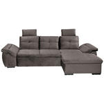 ECKSOFA  in Mikrovelours Graubraun  - Graubraun/Schwarz, KONVENTIONELL, Kunststoff/Textil (275/170cm) - Carryhome