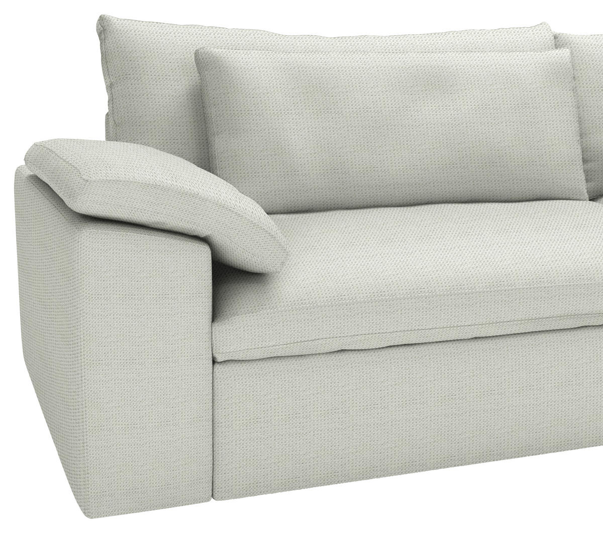 ECKSOFA  Chenille Naturfarben  - Schwarz/Naturfarben, Modern, Kunststoff/Textil (306/198cm) - Carryhome