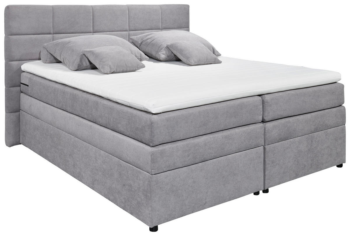 BOXSPRING KREVET    180/200 cm  - svijetlo siva, Konvencionalno, plastika (180/200cm) - MID.YOU
