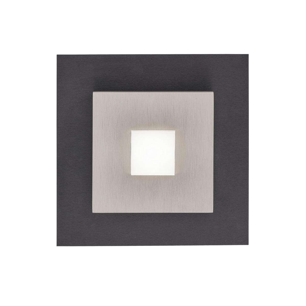 LED-WANDLEUCHTE Plano 24/7/24 cm  - Schwarz/Alufarben, Design, Kunststoff/Metall (24/7/24cm) - Grossmann