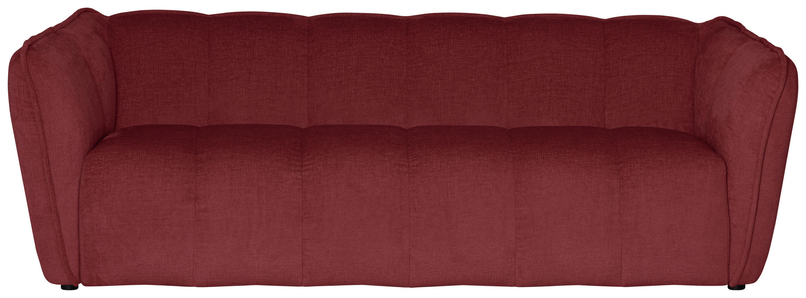 3-SITZER-SOFA LIVOLI in Chenille Bordeaux  - Bordeaux/Schwarz, Design, Kunststoff/Textil (217/70/94cm) - MID.YOU