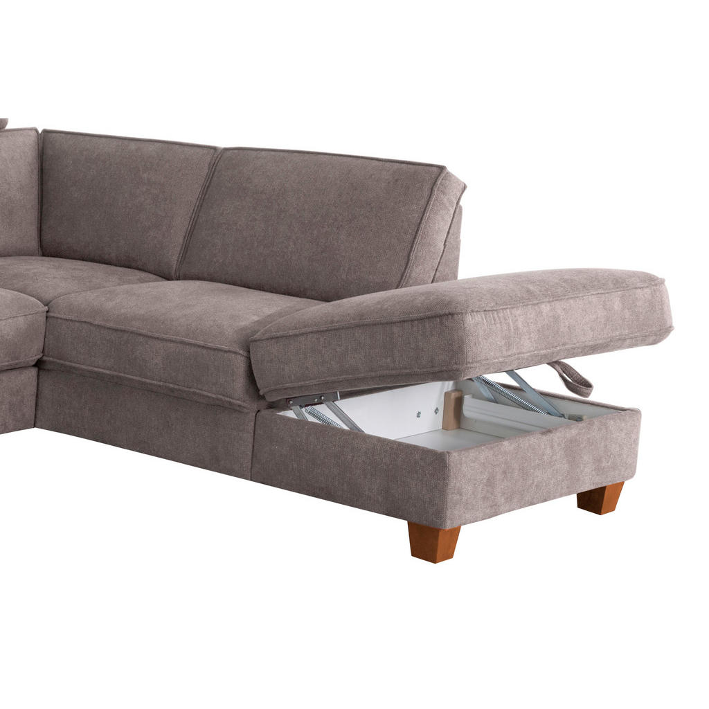 Thumbnail - Sit & More Ecksofa, Taupe, Textil, Buche, massiv, 5,5-Sitzer, Ottomane rechts, L-Form, 236x213 cm, Goldenes M, Oeko-Tex®...