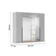DREHTÜRENSCHRANK 251/223/61 cm,  in Graphitfarben, 5-türig  - Chromfarben/Schwarz, Basics, Glas/Holzwerkstoff (251/223/61cm) - Novel