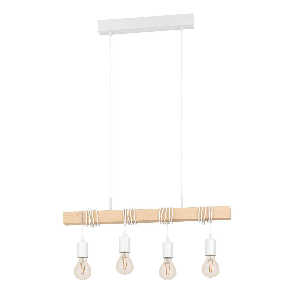 HÄNGELEUCHTE 70/10,5/110 cm  - Braun/Weiß, Natur, Holz/Metall (70/10,5/110cm) - Eglo