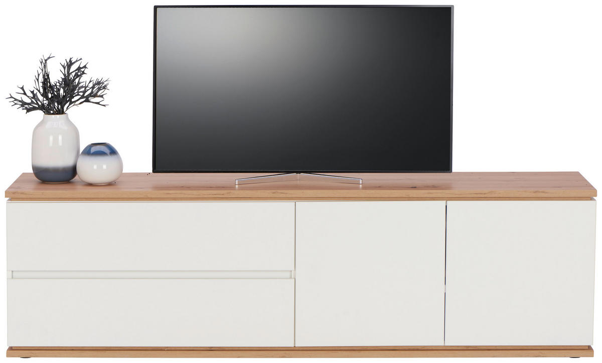 KOMODA - NISKA   184/54/42 cm   bijela, hrast Artisan   - bijela/hrast Artisan, Design, drvni materijal/plastika (184/54/42cm) - Xora