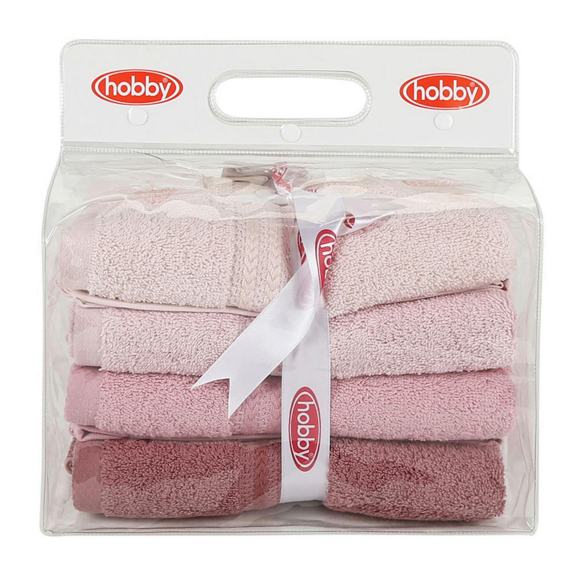 HANDTUCHSET Creme, Pink, Hellrosa 4-teilig  - Pink/Hellrosa, Basics, Textil (50/90cm)