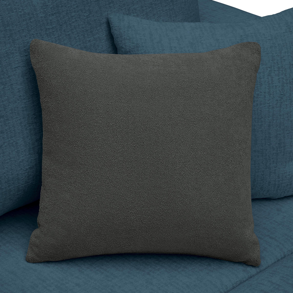SCHLAFSOFA in Chenille, Jacquard Dunkelblau  - Schwarz/Dunkelblau, Kunststoff/Textil (245/74-90/104cm) - MID.YOU