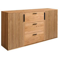 KOMMODE 147/94/42 cm  in Eichefarben  - Eichefarben/Schwarz, Lifestyle, Holz/Holzwerkstoff (147/94/42cm) - Linea Natura