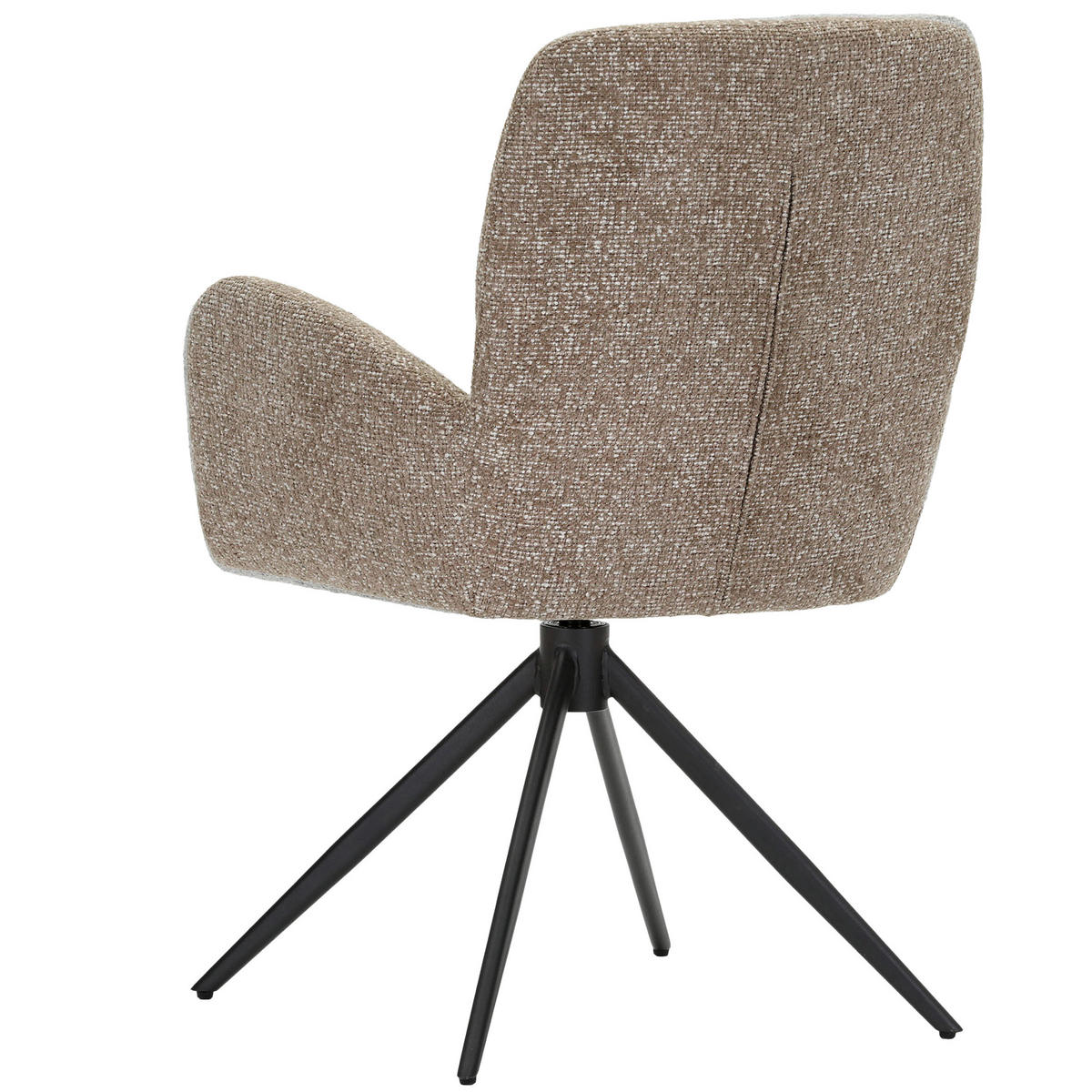 ARMLEHNSTUHL  Wippfunktion, Sitzfläche 360° drehbar, automatische Rückholfunktion Webstoff  Schwarz, Hellbraun  - Hellbraun/Schwarz, MODERN, Textil/Metall (63/91/65cm) - Hom`in