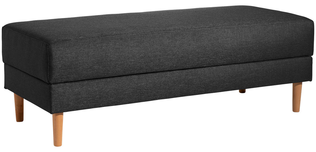 ECKSCHLAFSOFA Schwarz Flachgewebe  - Erlefarben/Schwarz, Design, Holz/Textil (230/93/152cm) - Max Winzer