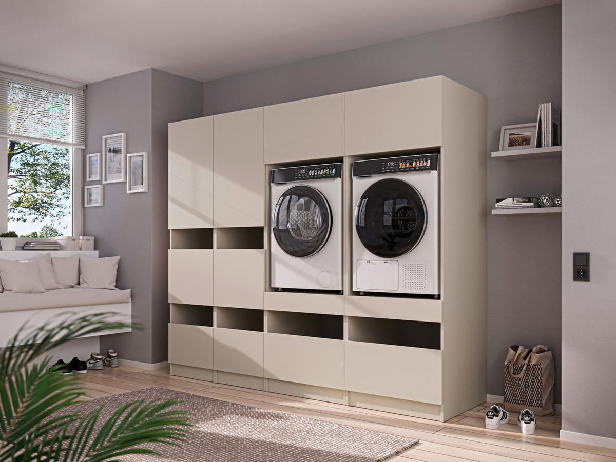MEHRZWECKSCHRANK 50/200/68 cm  in Kaschmir  - Kaschmir/Schwarz, Design, Holzwerkstoff/Metall (50/200/68cm) - Milino