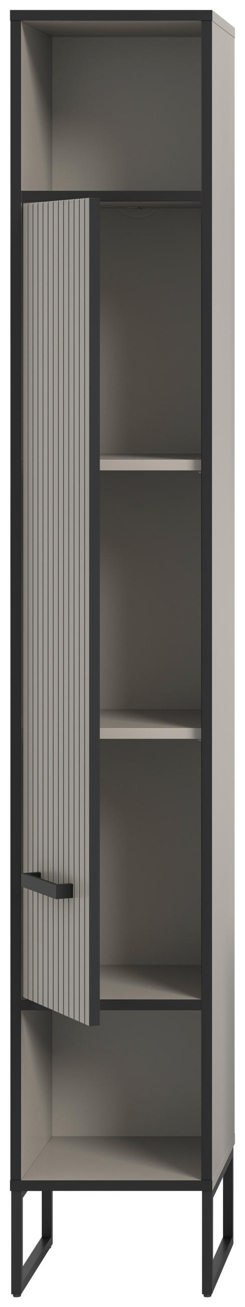 HOCHSCHRANK 30/192/32 cm  - Kaschmir/Schwarz, MODERN, Holzwerkstoff/Metall (30/192/32cm) - MID.YOU