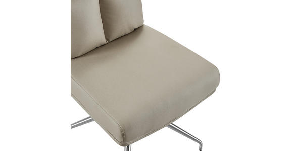 STUHL - Taupe/Edelstahlfarben, Design, Textil/Metall (51,5/89,5/65cm) - Novel
