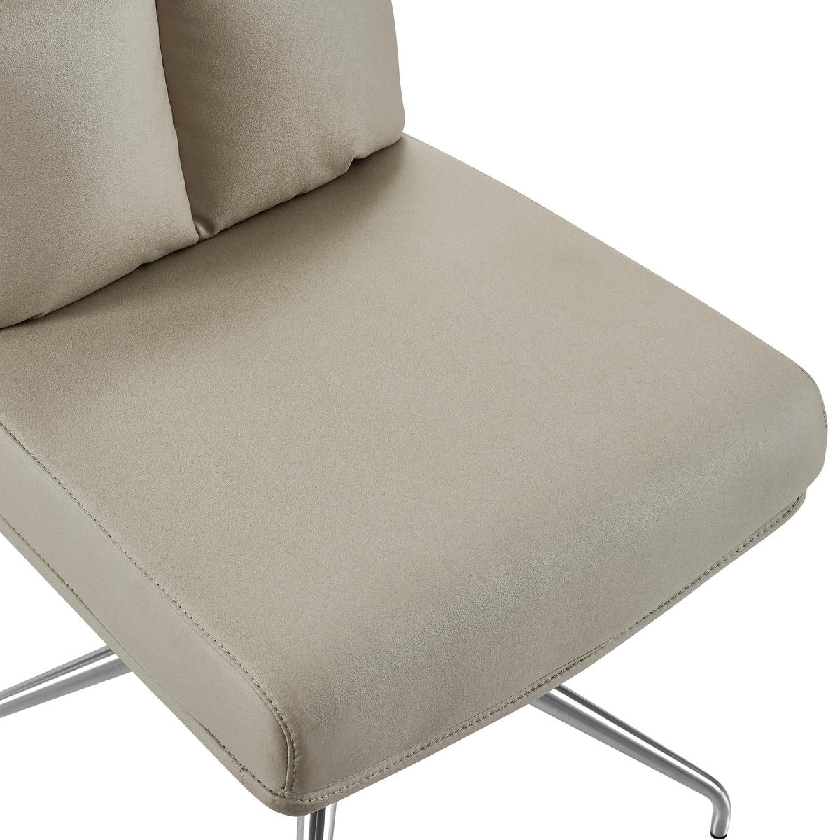 STUHL - Taupe/Edelstahlfarben, Design, Textil/Metall (51,5/89,5/65cm) - Novel