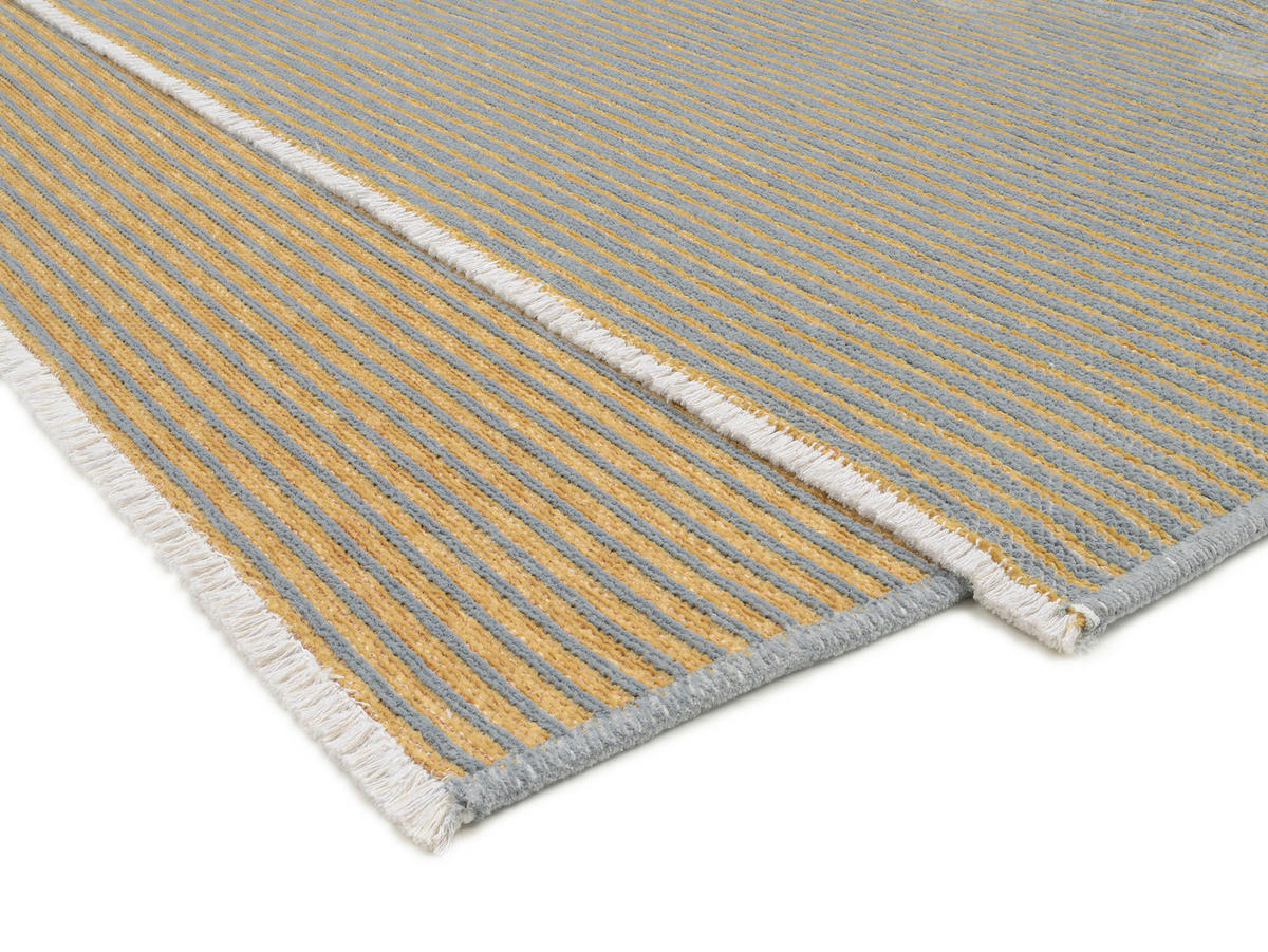 FLACHWEBETEPPICH 65/130 cm Grau, Goldfarben  - Goldfarben/Grau, Design, Textil (65/130cm) - Novel