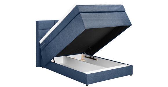 BOXSPRINGBETT 140/200 cm in Dunkelblau - Schwarz/Dunkelblau, KONVENTIONELL, Textil (140/200cm) - Carryhome