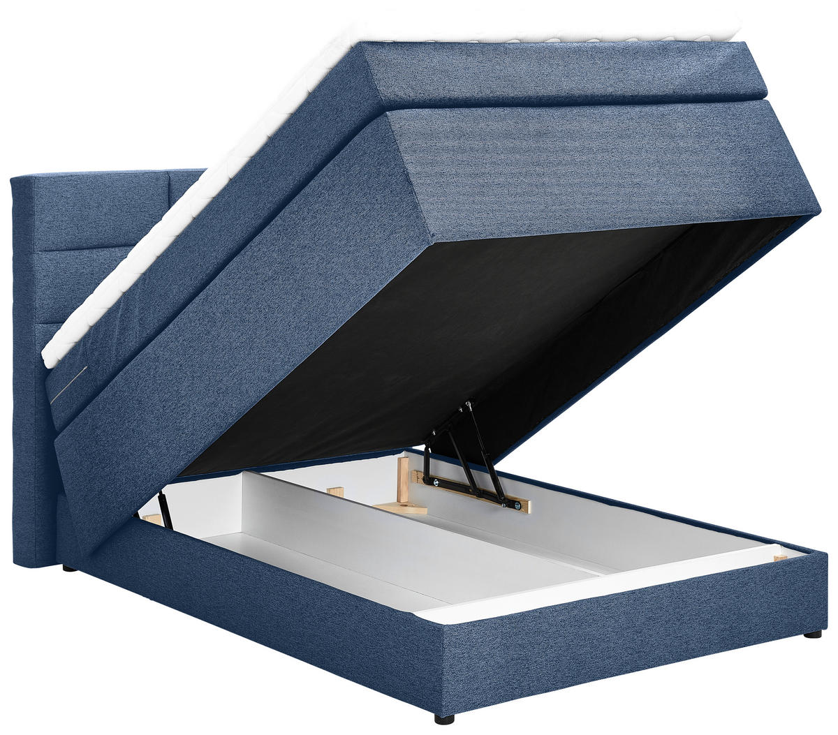 BOXSPRINGBETT 140/200 cm  in Dunkelblau  - Schwarz/Dunkelblau, Konventionell, Textil (140/200cm) - Carryhome