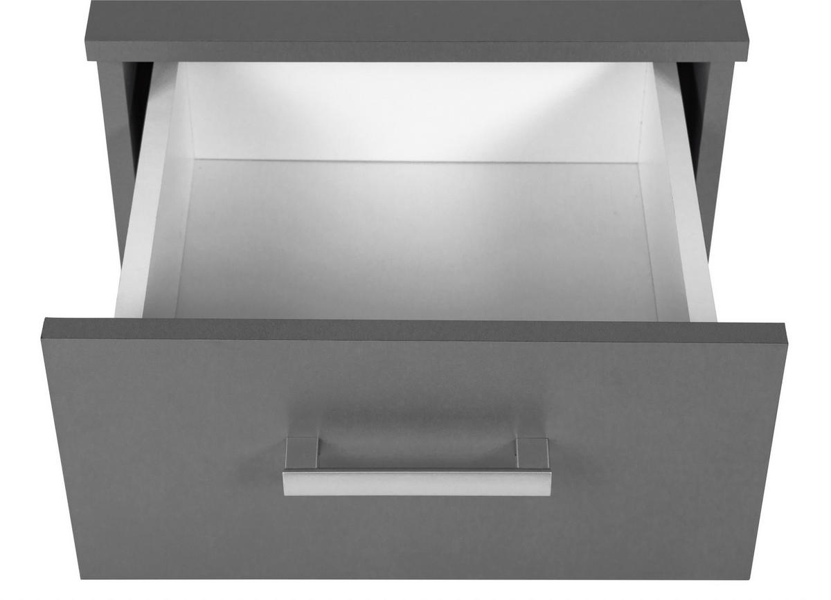 KOMMODE  in  - Silberfarben/Graphitfarben, Basics, Holzwerkstoff/Metall (41,20/40/50,8cm) - MID.YOU