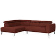 ECKSOFA in Chenille Rostfarben  205/280 cm  - Rostfarben/Schwarz, Design, Textil/Metall (205/280cm) - Xora