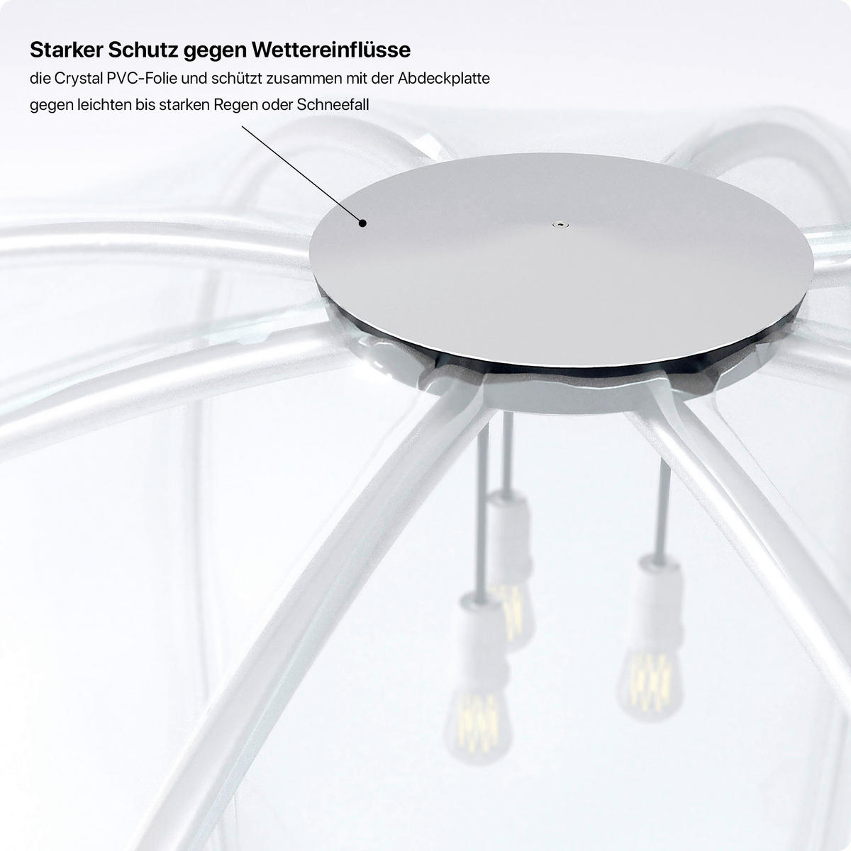 PAVILLON 372/250/372 cm Aluminium  - Transparent/Silberfarben, Basics, Kunststoff/Metall (372/250/372cm)