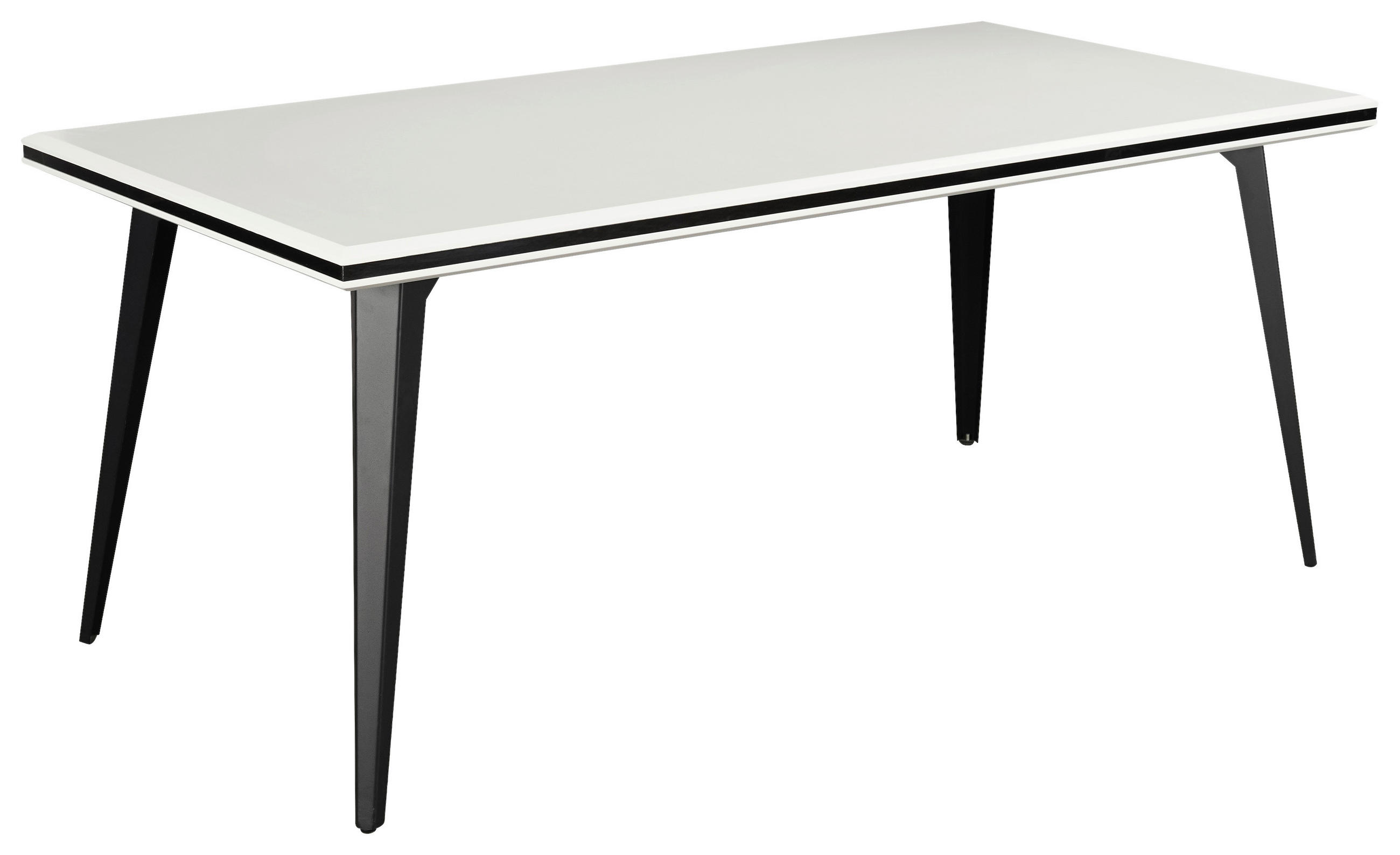 ESSTISCH in Metall, Holzwerkstoff 180/90/76 cm   - Schwarz/Weiß, MODERN, Holzwerkstoff/Metall (180/90/76cm) - MID.YOU
