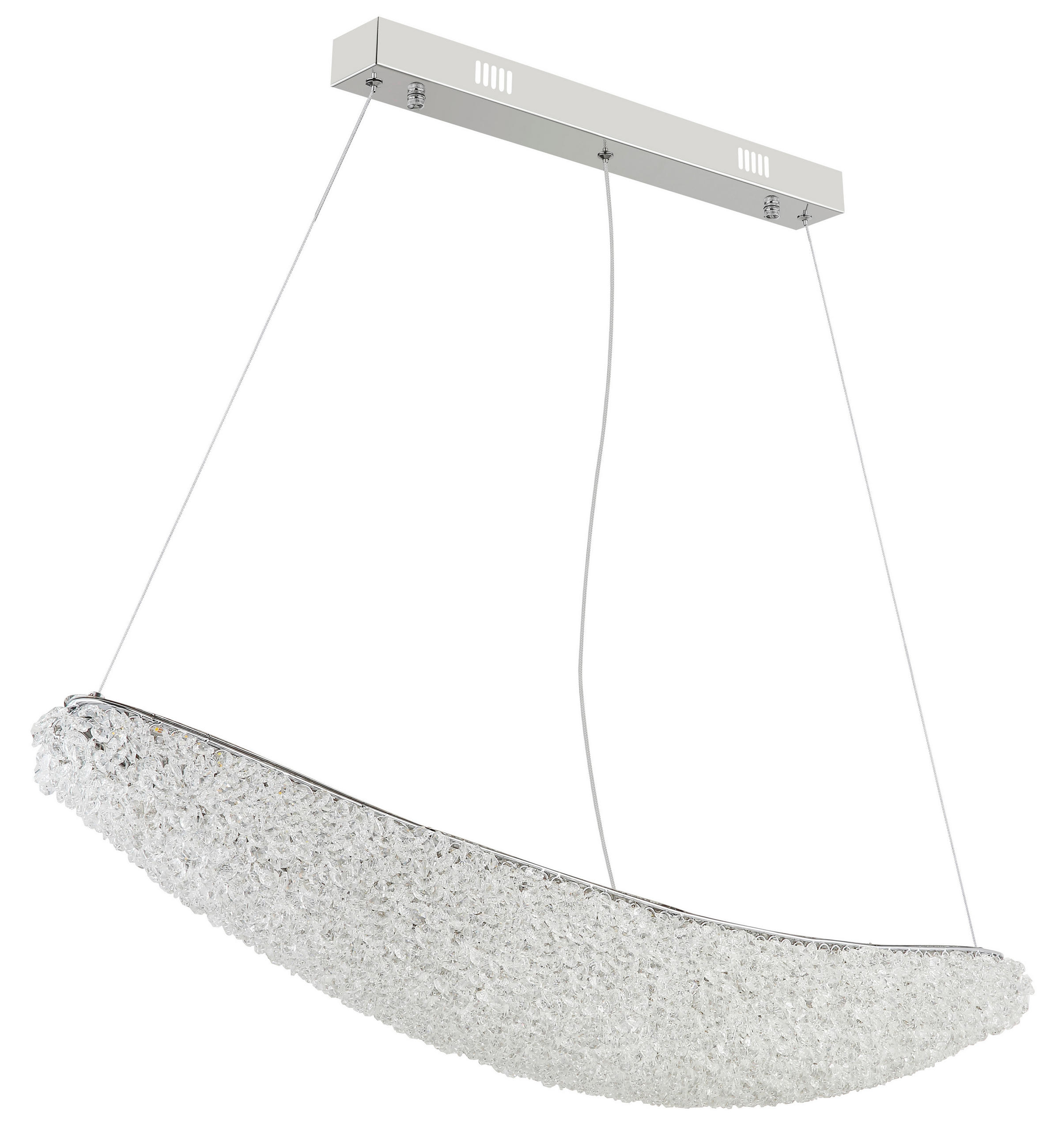 LED-HÄNGELEUCHTE Kristalla 105/19/120 cm  - Klar/Chromfarben, Design, Glas/Metall (105/19/120cm) - Globo