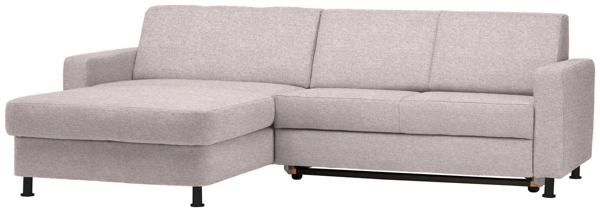 ECKSOFA in Webstoff Hellrosa  - Hellrosa/Schwarz, Design, Kunststoff/Textil (165/257cm) - Xora