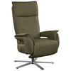 RELAXSESSEL in Leder Olivgrün  - Edelstahlfarben/Olivgrün, Modern, Leder/Metall (77/116/80cm) - Livetastic