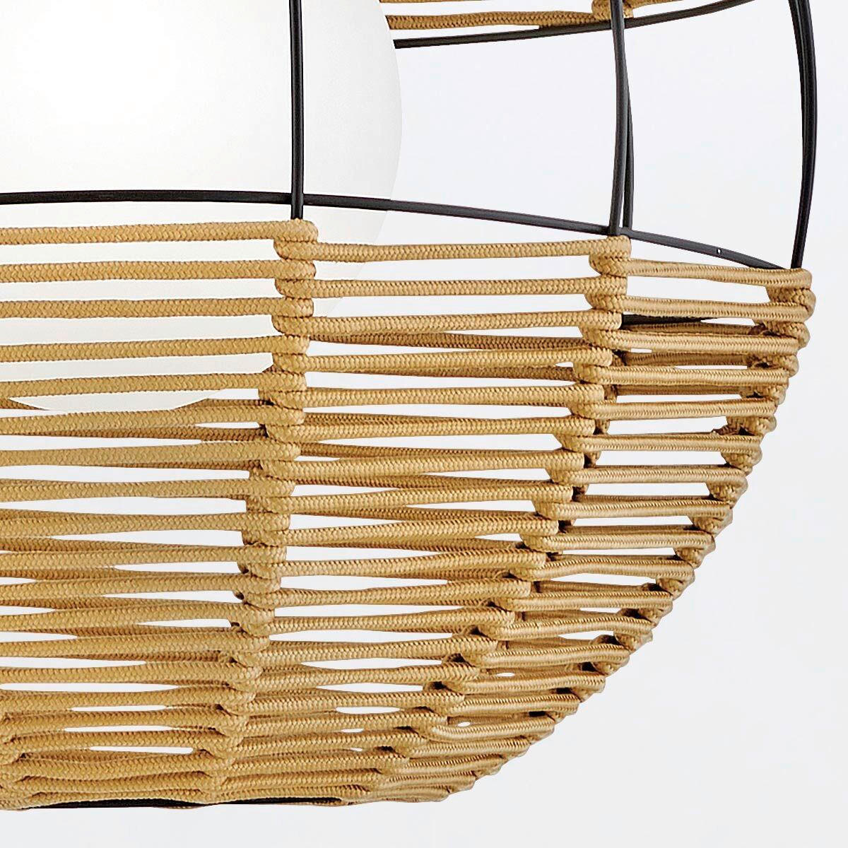 HÄNGELEUCHTE Maddox  75,6/61/61 cm  - Beige/Schwarz, KONVENTIONELL, Glas/Textil (75,6/61/61cm) - Elstead Lighting