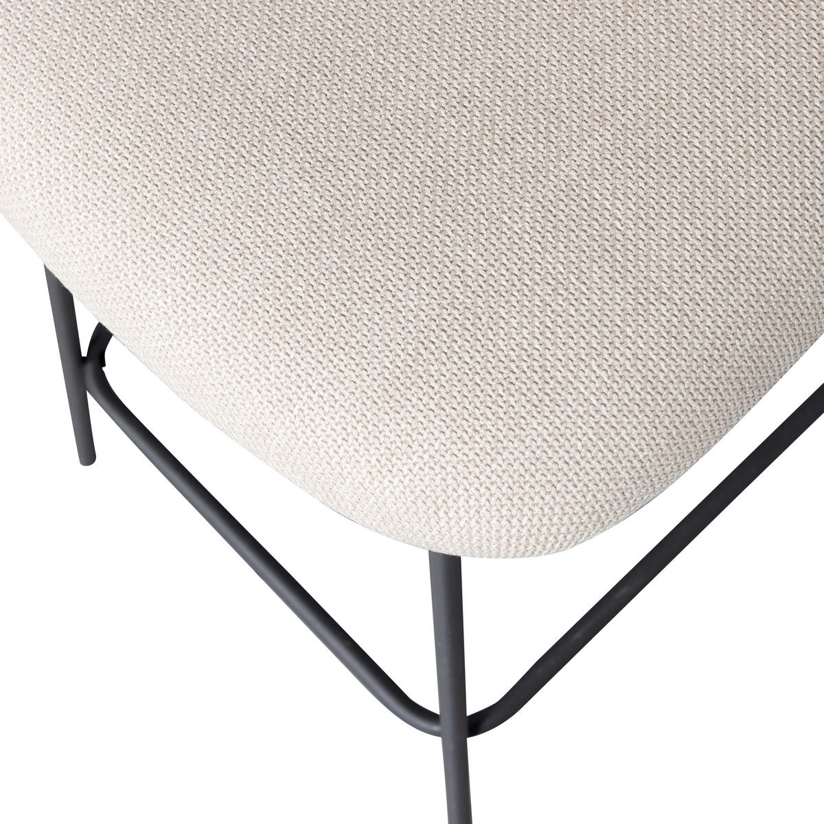 BARHOCKER-SET Webstoff Naturfarben Eisen  - Schwarz/Naturfarben, MODERN, Textil/Metall (46/93/52cm) - Livetastic