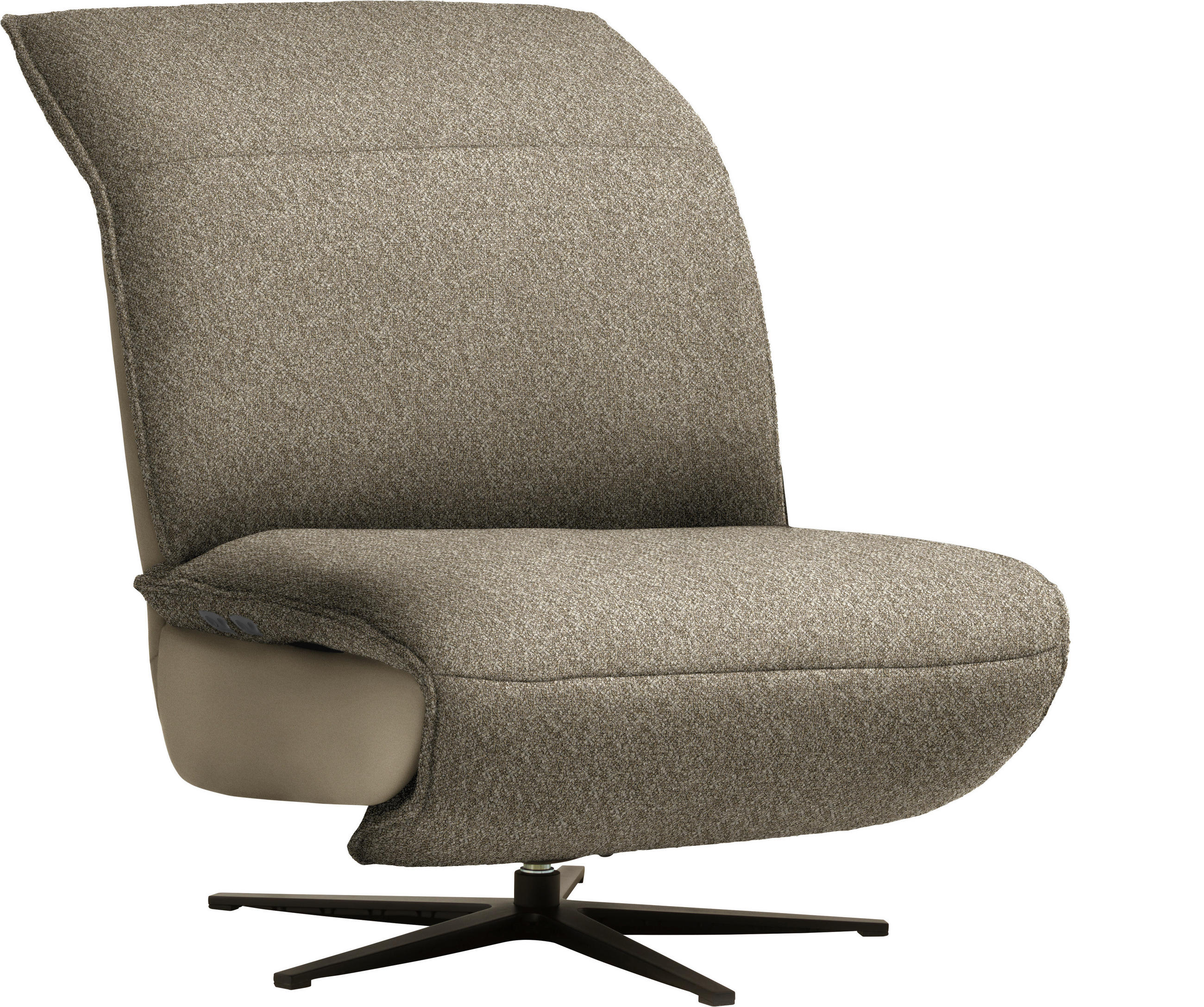 SESSEL Flachgewebe, Mikrofaser Hellbraun  - Hellbraun/Schwarz, Design, Textil/Metall (84/65/91cm) - Koinor