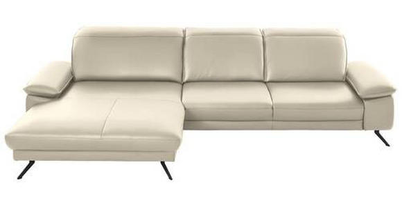 ECKSOFA in Echtleder Naturfarben 193/328 cm - Schwarz/Naturfarben, Design, Leder/Metall (193/328cm) - Dieter Knoll