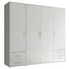DREHTÜRENSCHRANK  in Weiß  - Alufarben/Weiß, KONVENTIONELL, Holzwerkstoff/Kunststoff (206/195/60cm) - Carryhome