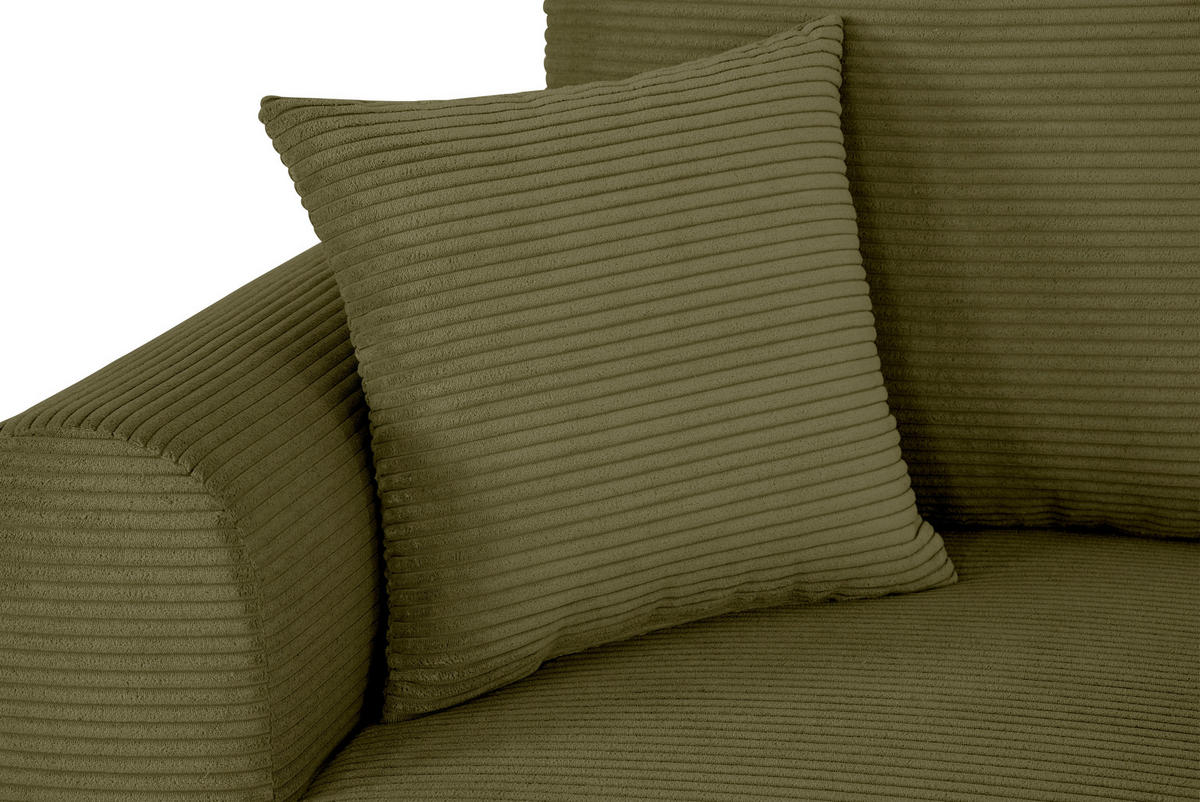 ECKSOFA in Cord Olivgrün  - Olivgrün, Design, Textil (250/151cm) - MID.YOU