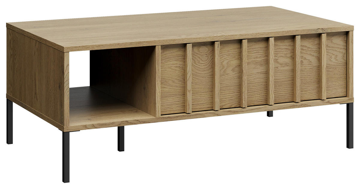 COUCHTISCH Eiche Eichefarben  - Eichefarben/Schwarz, Design, Holz/Metall (100/55/40cm) - MID.YOU